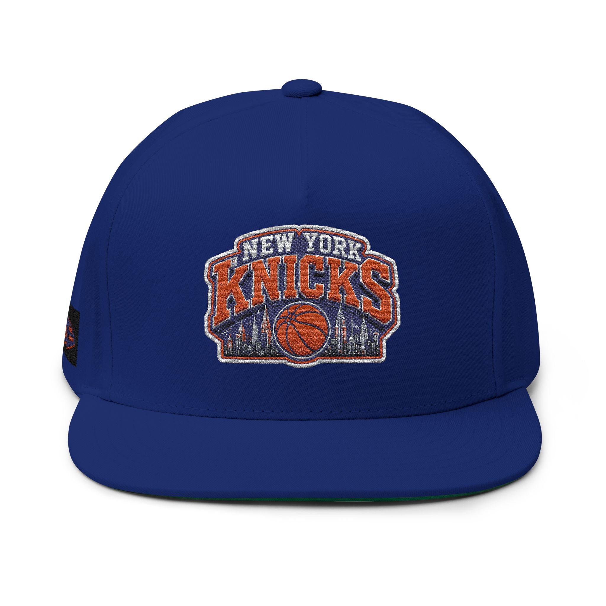 Knicks Embroidered Flat Bill Cap — New York Basketball Snapback